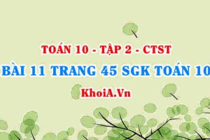 Bài 11 trang 45 SGK Toán 10 tập 2 Chân trời sáng tạo